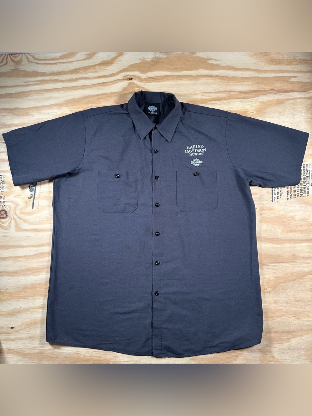 Harley-Davidson Black Short-Sleeve Button-Up Work Shirt